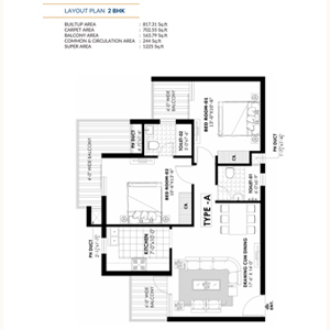 2 BHK Floor Plan