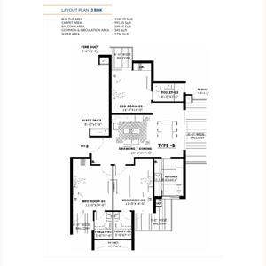 3 BHK Floor Plan