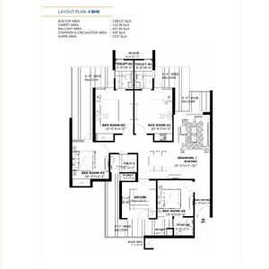 4 BHK Floor Plan